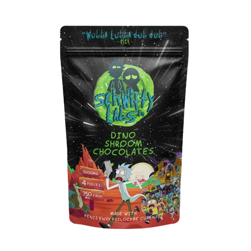 dino-shroom-chocolates-1 Morty Mushroom Dino Chocolates are vibin’ with psilocybin. You’ll experience boosts in creativity, Penis Envy Dino Shroom Chocolates 3000MG Schwifty Labs